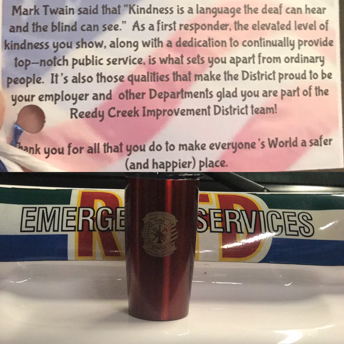 JEFF_EMT's tweet photo. Special delivery from Human Resources Department Thank you ! #emsweek #rememberanceof911 #savingandprotectingthemagic #protectingthemagic https://t.co/S6gZvJbpFK