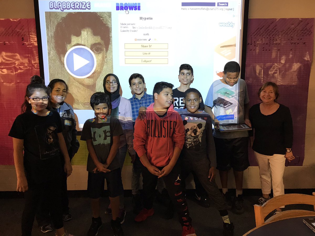 MrsHSchmit's tweet photo. Blabberizing mathematicians, thanks to Ms. Stapleton, connecting math with technology! #cridgepride @finleylibrary https://t.co/pZzBWVpPZY