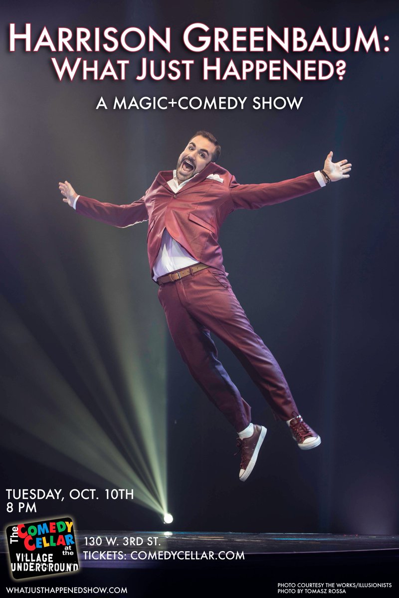 harrisoncomedy's tweet photo. BIG ANNOUNCEMENT! Doing my solo magic+comedy show @vundergroundnyc Oct. 10 @ 8 PM. Tickets avail now! Please RT! https://t.co/PuWVcMQore https://t.co/RSsMOt8EuZ