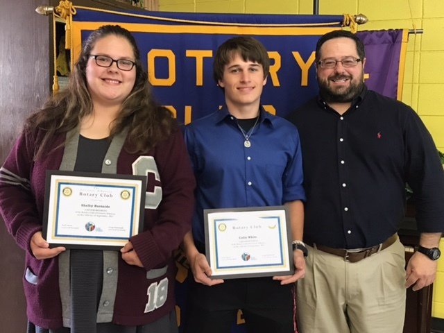 CSDEagles_News's tweet image. Congratulations to Shelby Burnside and Colin White, CHS Seniors who became Jr. Rotarians of the Crossett Rotary Club!