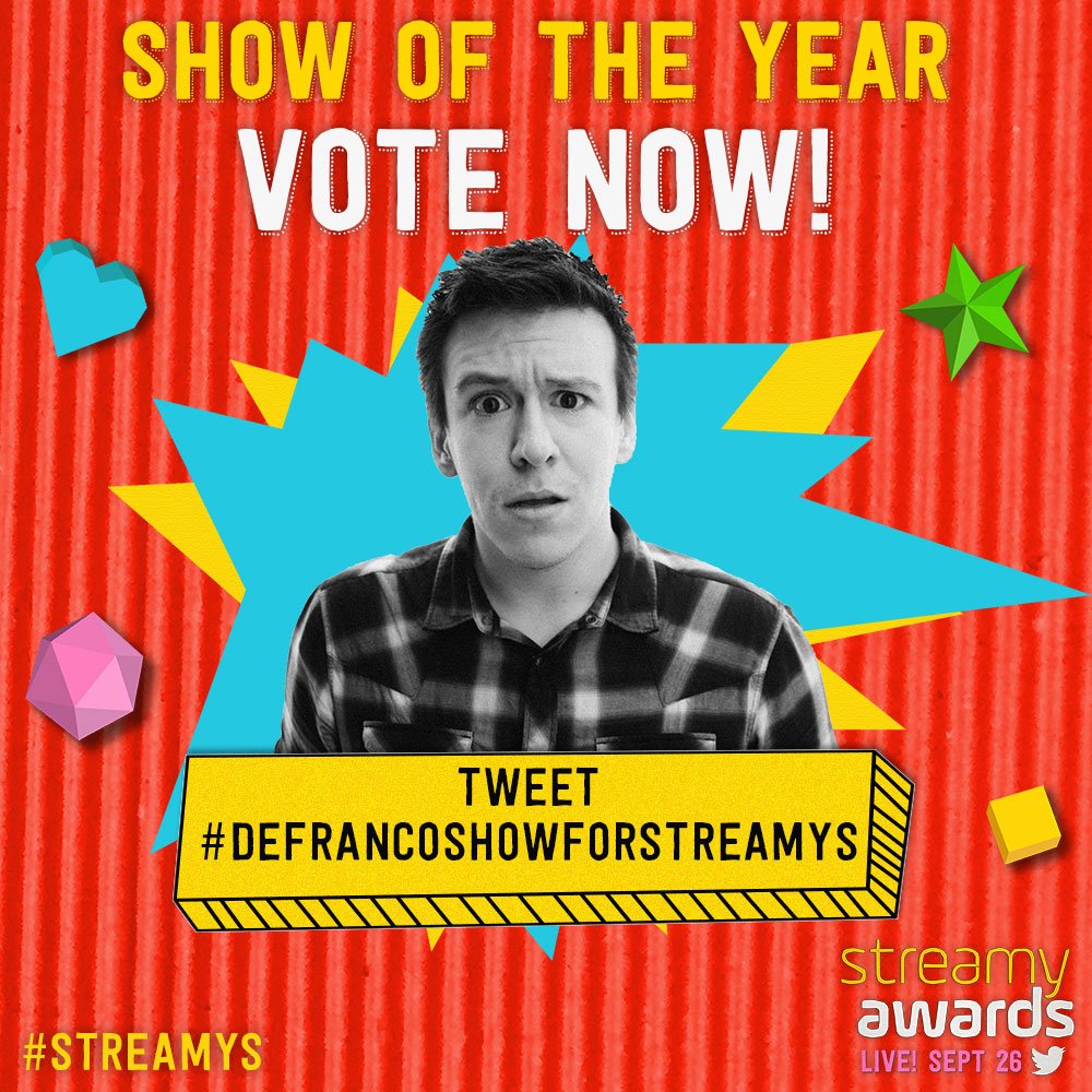 streamys's tweet image. If you want @PhillyD to win Show of the Year at the #streamys ➡️ tweet #DeFrancoShowForStreamys 💥