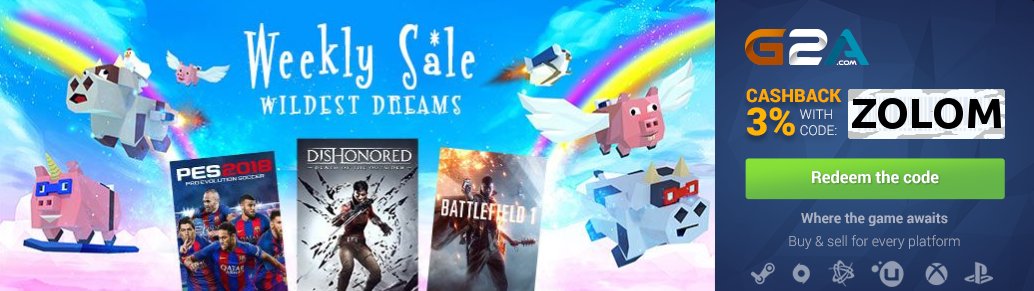 #g2a Weekly Game Sale now live. Click here bit.ly/WeekendSale4U to save up to 90% off RRP. #PC #Gaming #Bargains #steam #origin #uplay