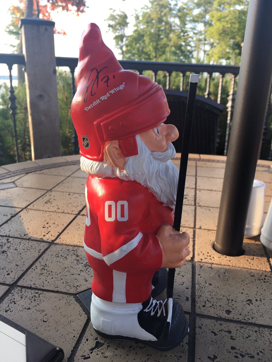 AmeliaHammy's tweet photo. .@Dylanlarkin39 signed my gnome, you guys. #RedWings #detroit #hockey #nhl #lgrw #drwchat #original6 https://t.co/JElZwJNp7i