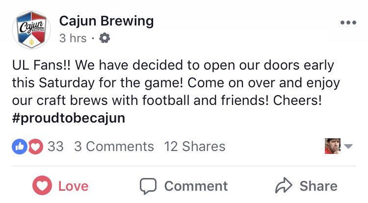 Geaux <a href="/CajunBrewing/">Cajun Brewing</a> !!