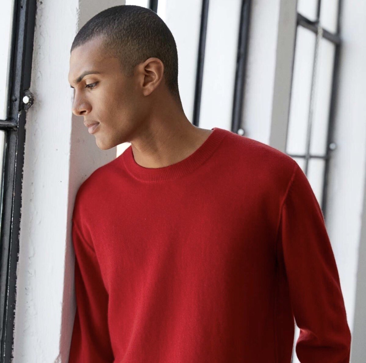 The Olan Sweater is something to own. There's no hiding in saffron red. You'll feel great in the finest wool as you own the boldness.