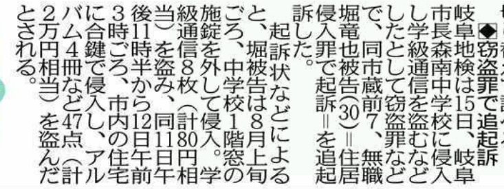 Gf على تويتر 続報 長森南中侵入男を窃盗罪で追起訴 岐阜地検は15日 岐阜 市長森南中学校に侵入し学級通信を盗むなどしたとして窃盗罪などで 岐阜市蔵前7 無職堀竜也被告 30 を追起訴した 詳細記事 中日新聞より Gf على تويتر 続報 長森南中侵入男を窃盗罪で追起訴 岐阜地検は15日 岐阜 市長森南中学校に侵入し学級通信を盗むなどしたとして窃盗罪などで 岐阜市蔵前7 無職堀竜也被告 30 を追起訴した 詳細記事 中日新聞より