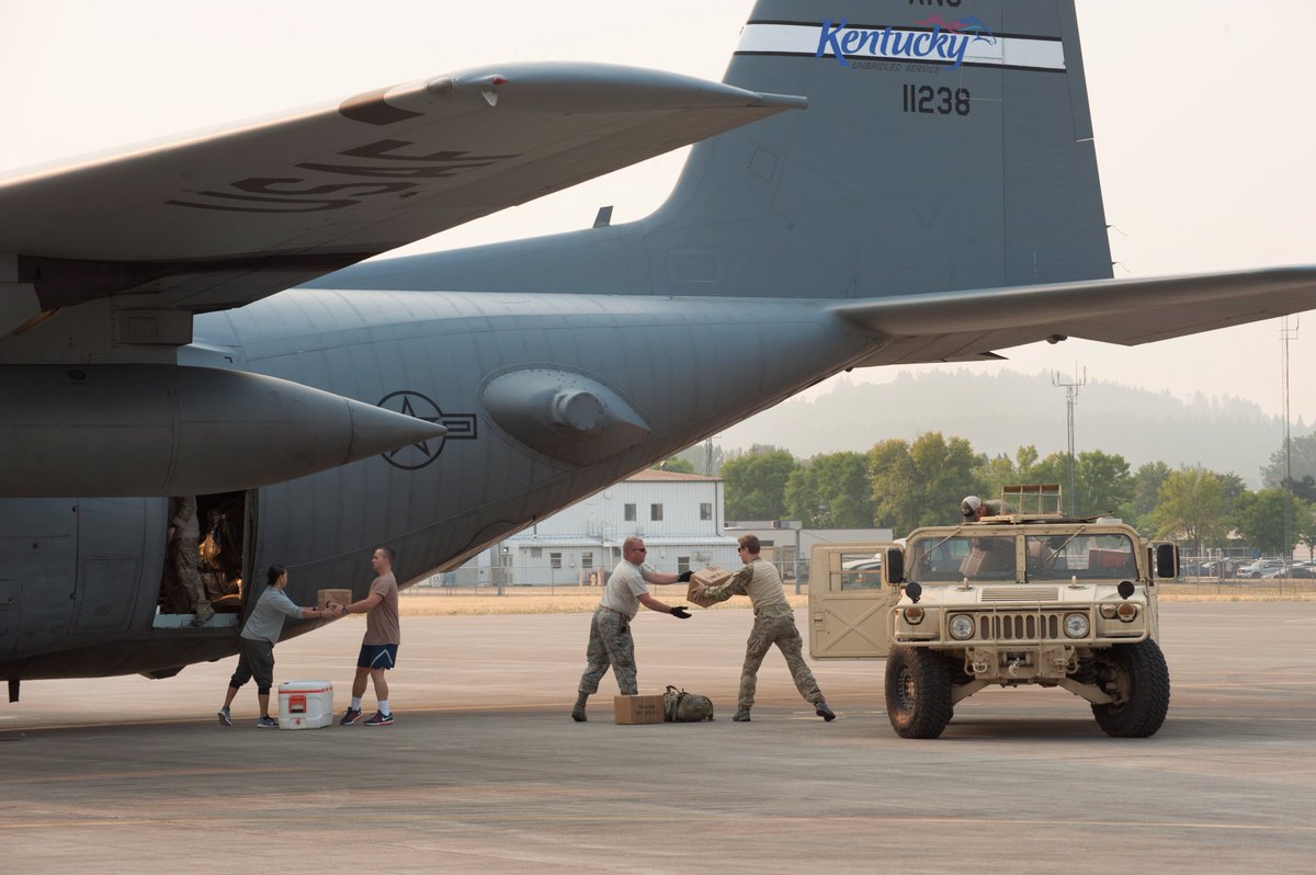 OregonGovBrown's tweet photo. Members of Oregon's 142nd Fighter Wing  are headed to Puerto Rico in support of relief efforts. @AirNatlGuard https://t.co/5zTLYk7CYD https://t.co/eoqato2mvd