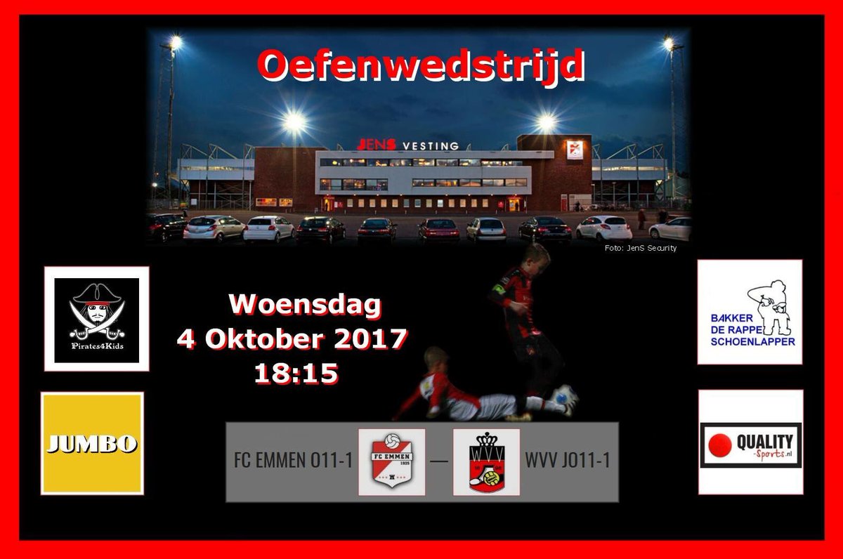 a.s. woensdag oefenen we met WVVO11-1 tegen <a href="/FCEmmenjeugd/">FC Emmen jeugd</a> O11-1 #fcemmen #wvv1896