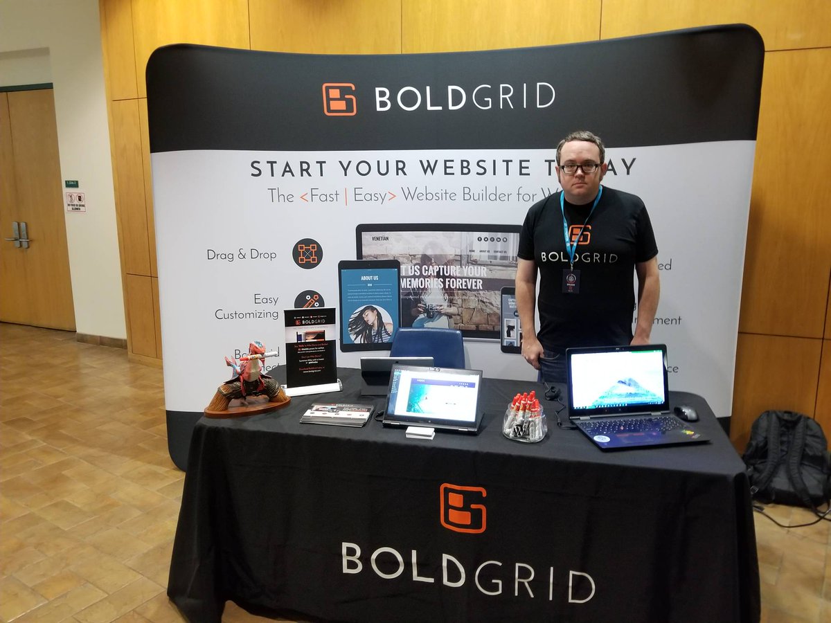 boldgrid's tweet image. Please visit #BoldGrid at #WCSATX and #WCLAX #WordCamp this weekend. #WordCamp (#Boldie is at #WCSATX)