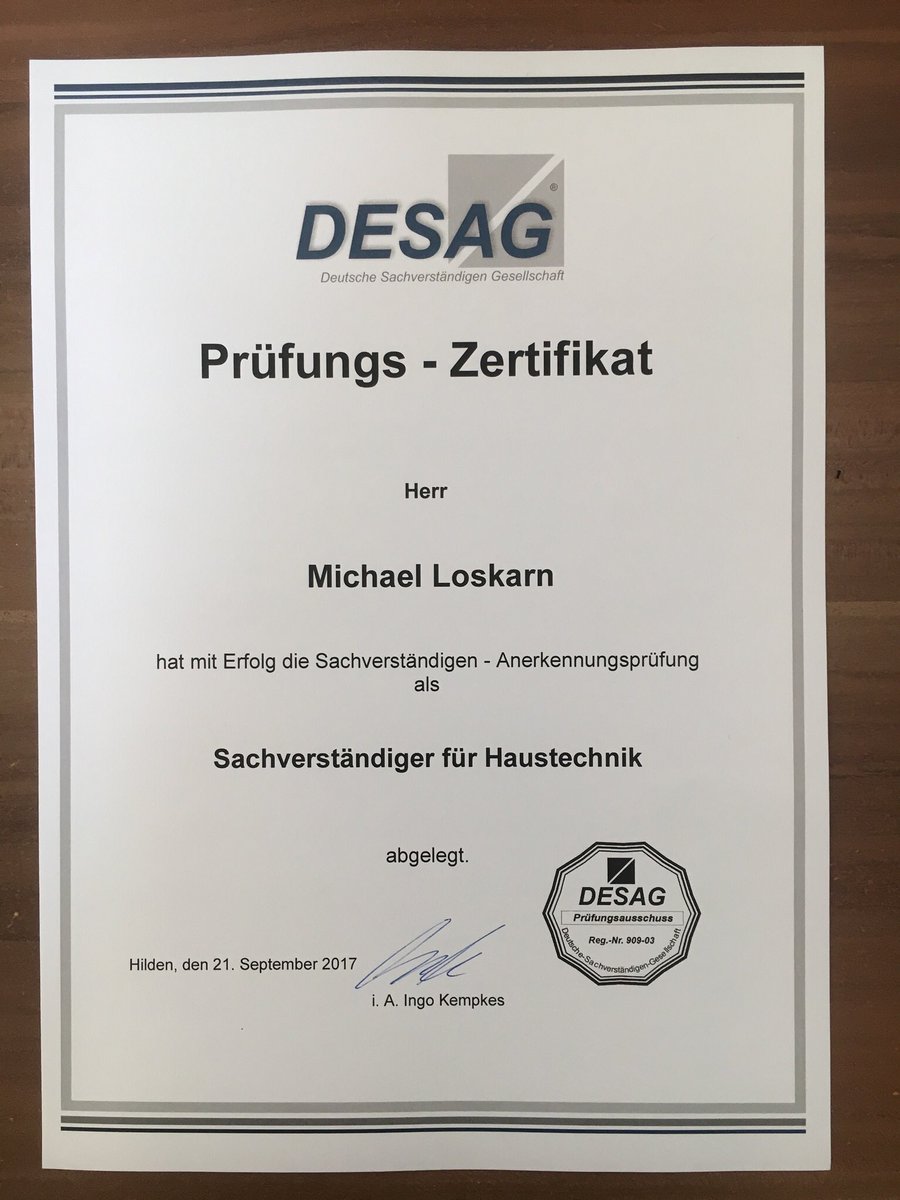 MichaelLoskarn's tweet photo. Endlich angekommen 😀 ab heute ist es dann offiziell. #desag #sachverständiger #TGA https://t.co/nnrGFwX5nU