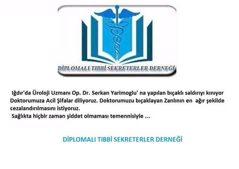 Yapılan bu saldırıyı Diplomalı Tibbi Sekreterler Derneği olarak Kınıyoruz! 
@apkla_08
