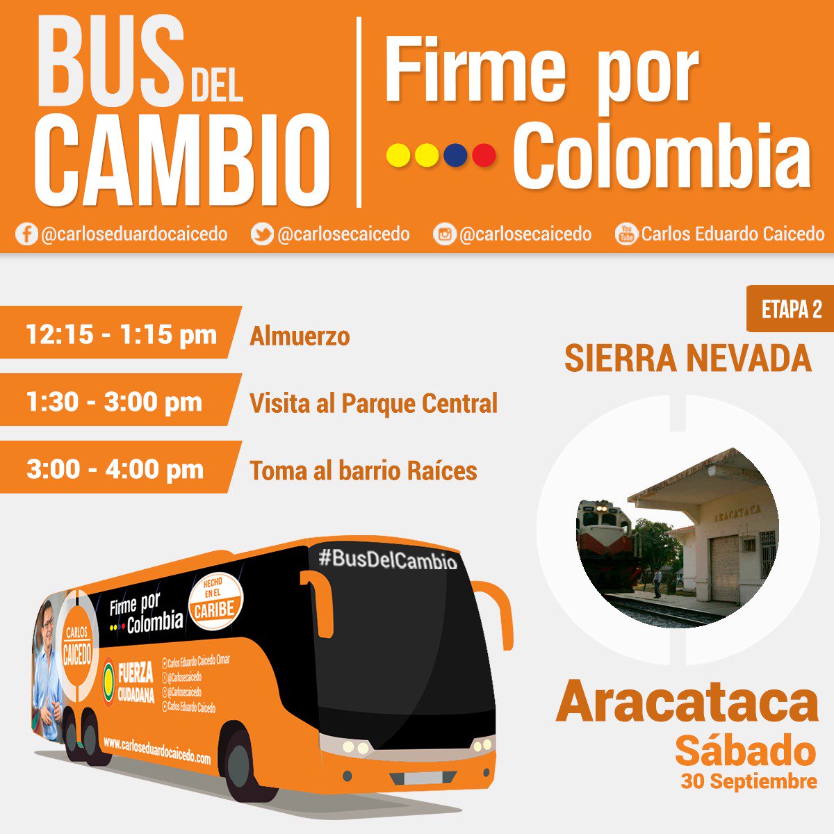 MorganJader's tweet photo. En Aracaraca hoy @carlosecaicedo @fzciudadana llega el #BUSDELCAMBIO https://t.co/iFj2pbwU0X