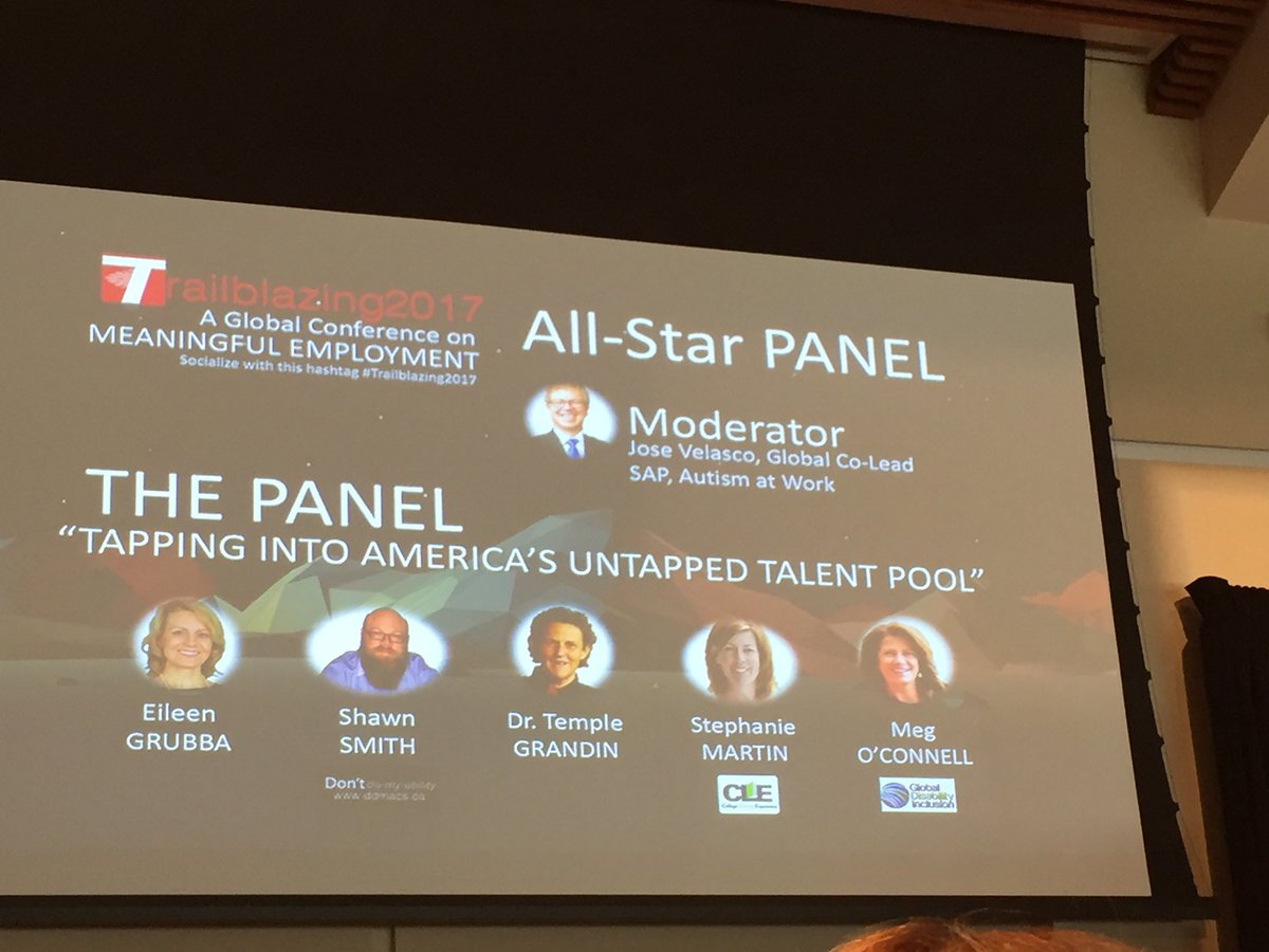 SPMazrui's tweet photo. Dr Temple Grandin says if you are different, sell yourself in the workforce with your portfolio. #TRAILBLAZING2017 https://t.co/U1dLVqUMHW