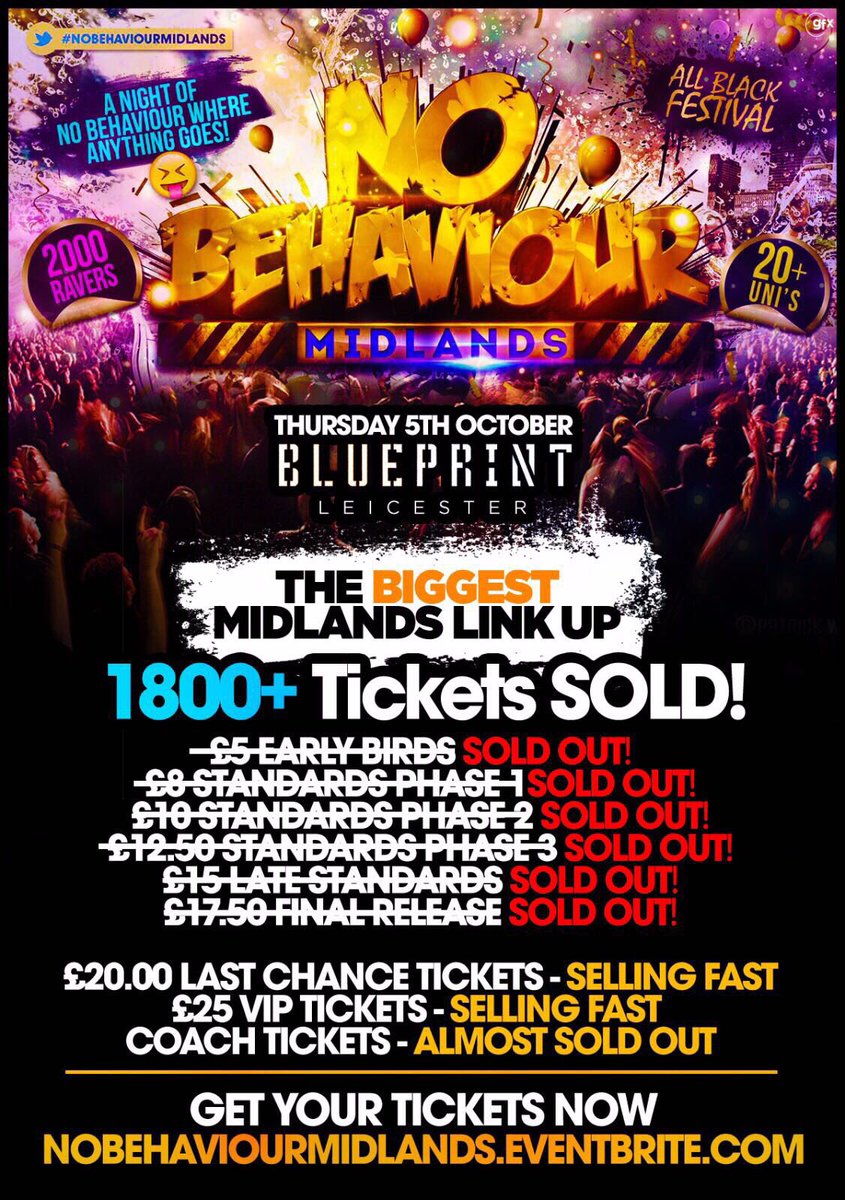 NoBehaviourMid's tweet image. #NoBehaviourMidlands 

Only 100 Standard Tickets Left Untill We Are Completely SOLD OUT ‼️

👇🏽Get Yours ASAP👇🏽

NoBehaviourMidlands.eventbrite.com