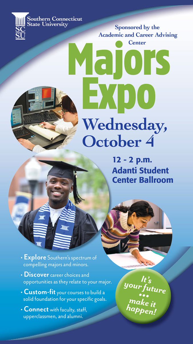 SCSU's tweet photo. Undecided or unsure about your major? Join us at the Majors Expo on Oct. 4 in the ASC Ballroom. https://t.co/KWoHoOXrLL
