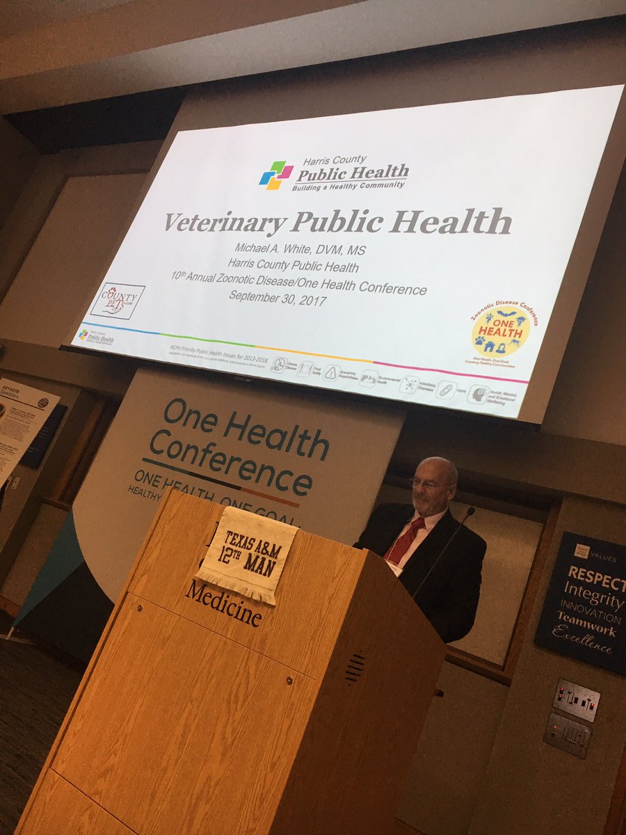 ushahmd's tweet photo. Now @hcphtx Dr. White - incredibly gifted in #veterinary #health & proud @TAMU grad -is speaking at #OneHealth2017 conf / @BCM_TropMed https://t.co/r5Hiek0gDJ