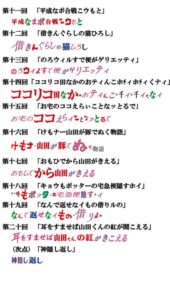 秀逸作品続々！「シブリタイトルを組み合わせて1番面白い奴が優勝スレ」歴代優勝作品がこれｗｗｗ