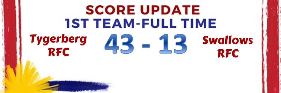 Full Time Score Update - Tygerberg RFC vs Swallows RFC @GoldCupRugby <a href="/wpclubrugby/">WP Club Rugby</a>