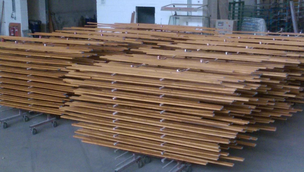 European Oak. Sikkens WF771 spray applied. Just under 2000mtrs. #sikkens