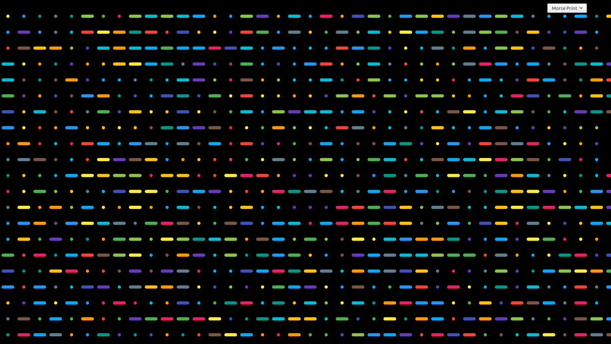 HAliPunjabi's tweet image. My take on #10Print Coding Challenge. Inspired by @shiffman . 
1:Morse Code(hackesta.org/p5/10Print/?pr…)
2:Binary Code(hackesta.org/p5/10Print/?pr…)