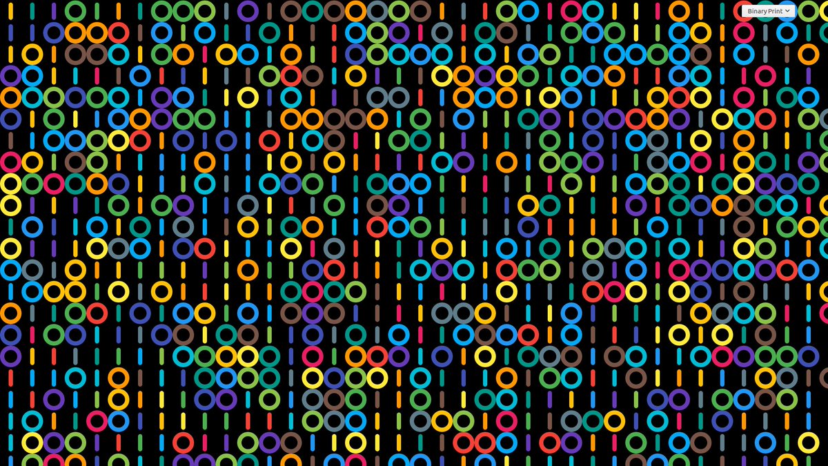 HAliPunjabi's tweet image. My take on #10Print Coding Challenge. Inspired by @shiffman . 
1:Morse Code(hackesta.org/p5/10Print/?pr…)
2:Binary Code(hackesta.org/p5/10Print/?pr…)