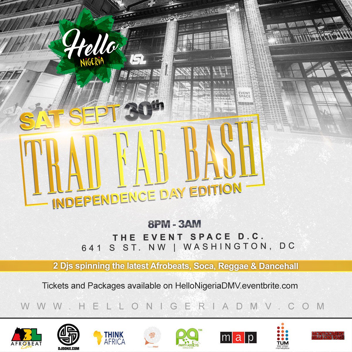 OffWhiteBee's tweet photo. TONIGHT the Celebration🥂 continues @The Event Space #TradFabBash 🎉https://t.co/3iHyaCcg5t Discount Code: HN2017 #HelloNigeriaWeekend https://t.co/Q6r2gr3NP6