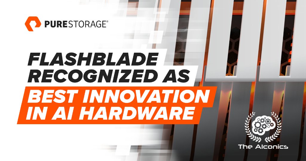 PureStorage's tweet image. #FlashBlade wins the Best Innovation in AI Hardware Award at the #AISummit 2017 in San Francisco! Meet us in booth B7 to learn more.