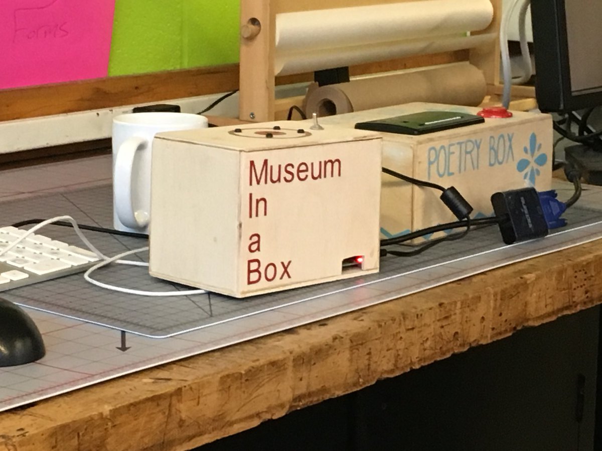 PCSCLibrary's tweet photo. Poetry Box & Museum in a Box #IMEW17 @laeldubois #makerspace https://t.co/Tzifuaq1ME