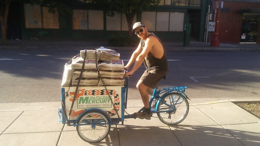 Big day yesterday pedaling <a href="/portlandmercury/">Portland Mercury 🗞</a> all over town. Go get em tiger!