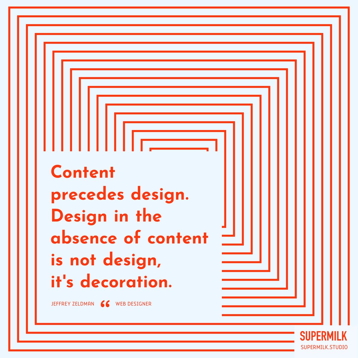 supermilkstudio's tweet photo. Quote by @zeldman. Don't miss out on future posters sign up for our roundup 👉 https://t.co/y7N5Wwx6gr https://t.co/BknE5dvxm7