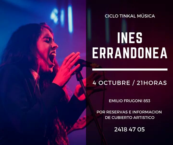 FuocoProduce's tweet image. Este 4 de Octubre en #Tinkal bar #inéserrandonea presentando temas de su autoría junto a musicos de lujo!! Reservas al 2418 47 05!!