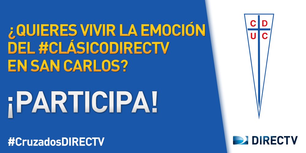 DSportsCL's tweet photo. Si quieres alentar a @CruzadosSADP este domingo, responde correctamente el siguiente tweet y tú puedes ser el ganador 😲👏🎉 #CruzadosDIRECTV⚪🔵 https://t.co/N9HuOqY9Fv