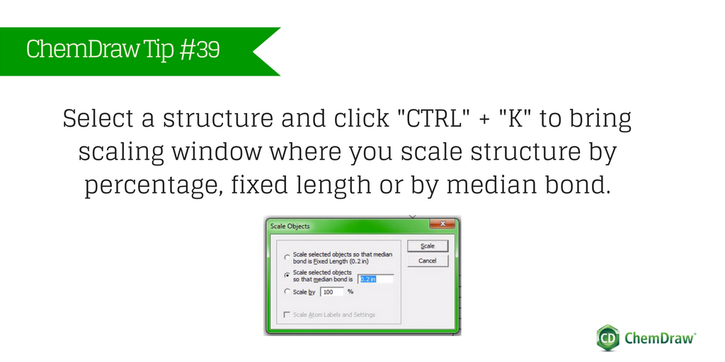 ChemDraw's tweet photo. #ChemDrawTip Learn how to bring scaling window to scale your structure and do much more https://t.co/16MGpKCAQp https://t.co/JnvHd9DN1Z