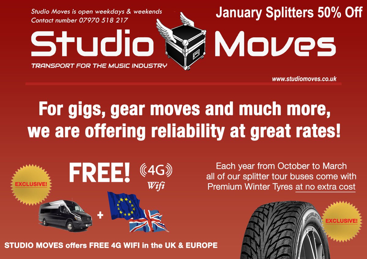 StudioMovesUK's tweet photo. For gigs, gear moves and much more, we are offering reliability at great rates! Watch out for our January Special! #ThursdayThoughts #music https://t.co/pFy5v6tRHf