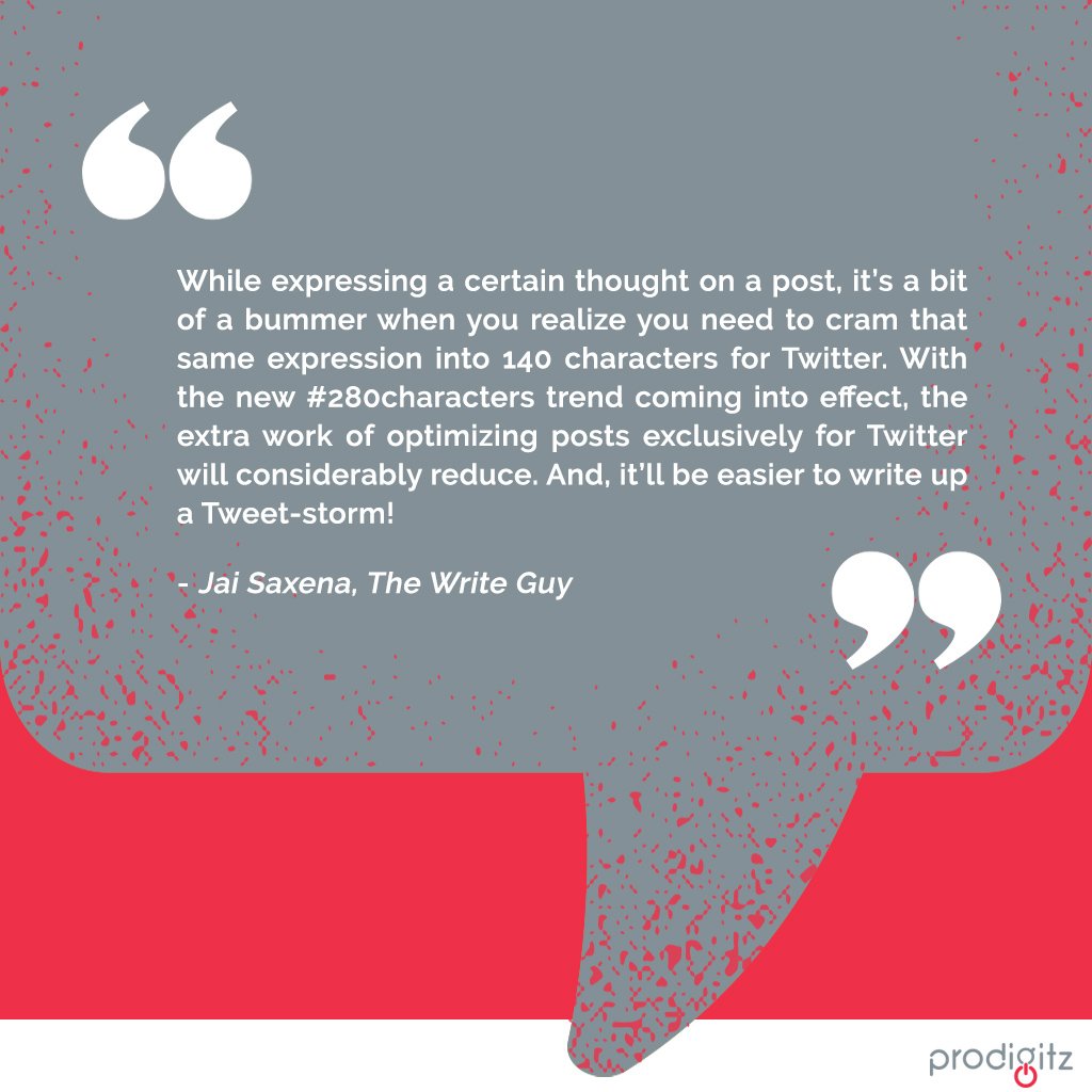 ProdigitzMedia's tweet photo. The behind-the-scenes #Tweeple who Tweet on behalf of brands have some interesting points of view on @Twitter's #280characters. https://t.co/FN9w3ErU20