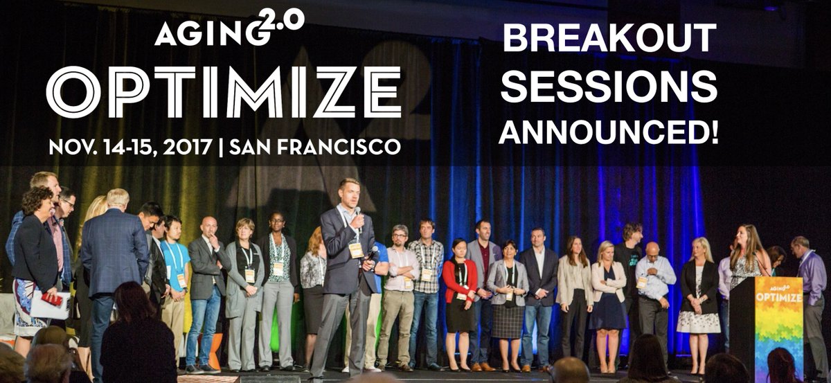 MyndYou_'s tweet photo. In honor of signing up for this year's @Aging20 Optimize Conference, here we are on the stage of last year's. A lot has happened in a year! https://t.co/cZIi6QMTxm