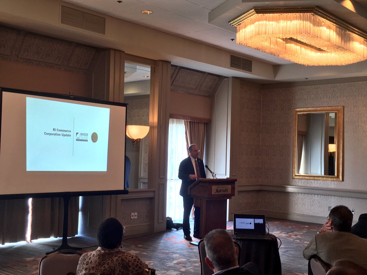 CommerceRI's tweet photo. Commerce Secretary Stefan Pryor greets the American Council of Engineering Companies of Rhode Island. #ACECRI https://t.co/gqKSrBYGC9