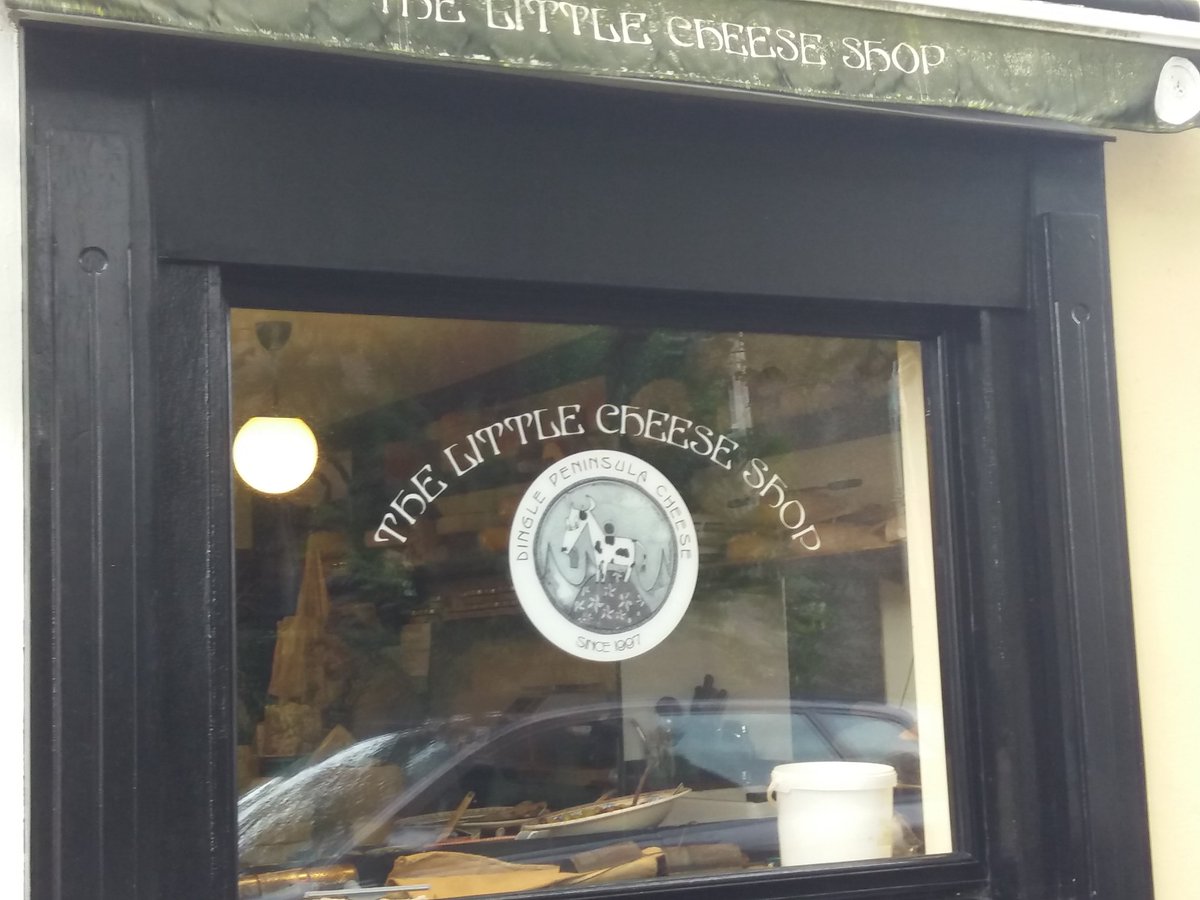 If you're in Dingle go to the Little Cheese Shop. Got some brilliant <a href="/DergCheese/">Derg Cheese</a> raw milk cheddar and <a href="/WicklowCheese/">John Hempenstall</a> #Blas2017