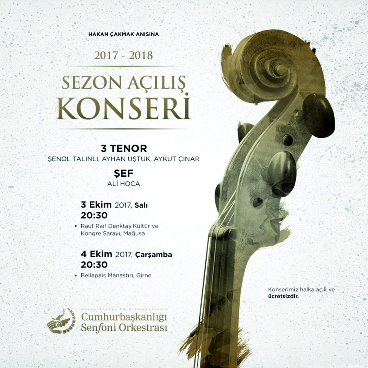 NCyprusTourism's tweet photo. The classical season opens with the three tenors concert #Famagusta on 3rd October &amp; #Bellapais on 4th October - free entry! #NorthCyprus https://t.co/AFZbDAgzbb