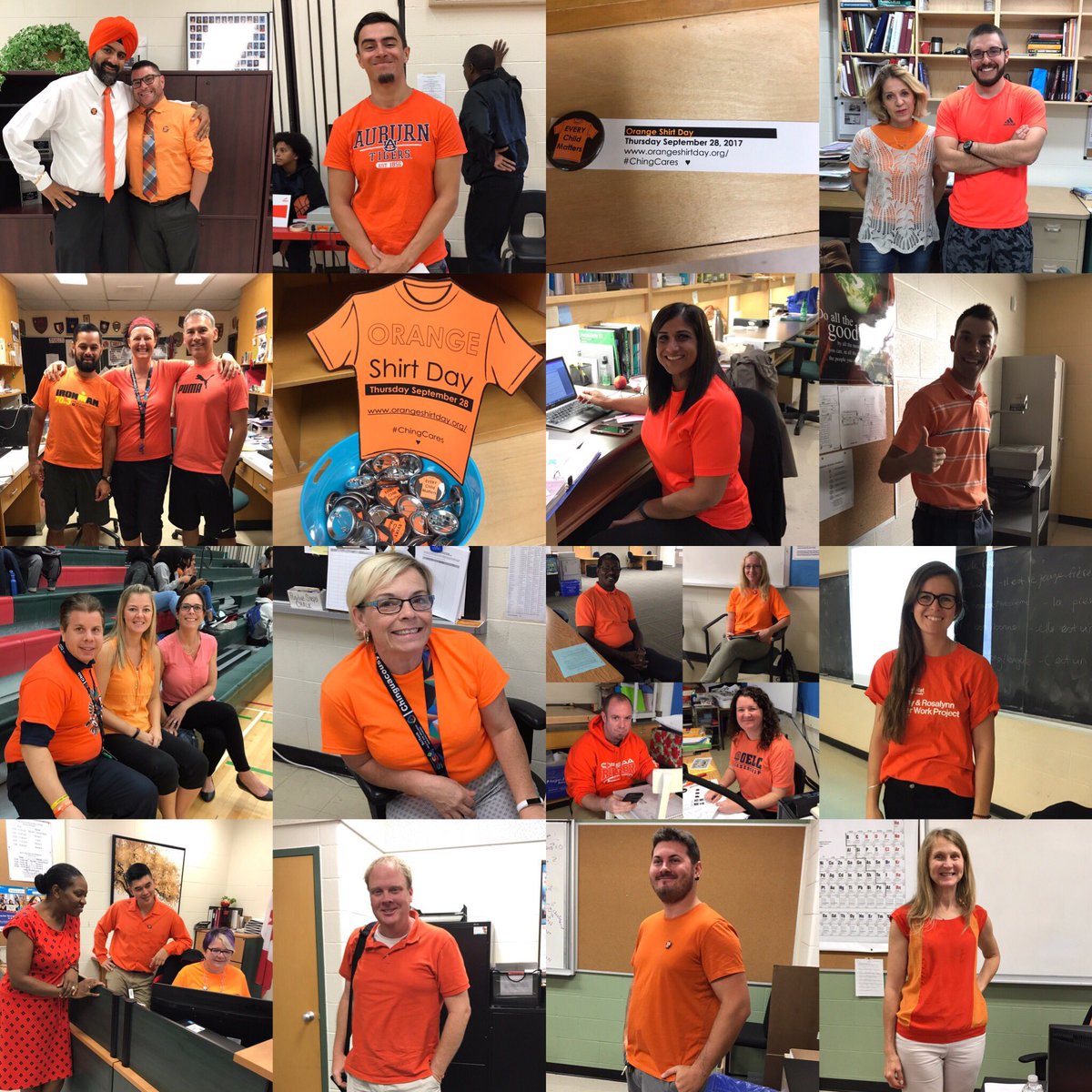 PLoiLam's tweet photo. @chinguacousyss staff participating in #OrangeShirtDay to bring awareness about Residential Schools
@PDSBIndigenous
@PeelSchools
#ChingCares https://t.co/x56CgXLVnk
