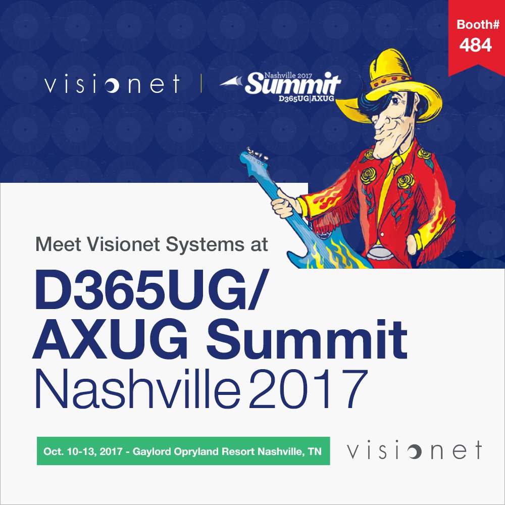 Visionet's tweet photo. Meet us at D365UG/AXUG Summit Nashville in Gaylord Opryland Resort Nashville, TN!
#AXUGSummit #MSDyn365 #VisionetSystems #D365UGSummit https://t.co/RbvWw0HYZC
