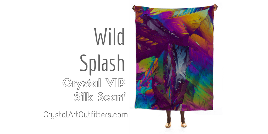 CAOutfitters's tweet photo. Science can be beautiful! Colorful silk scarf w/ image of real crystals thru the microscope. 
#ThursdayMotivation #fashion #fashionblogger https://t.co/7i04dcANHA