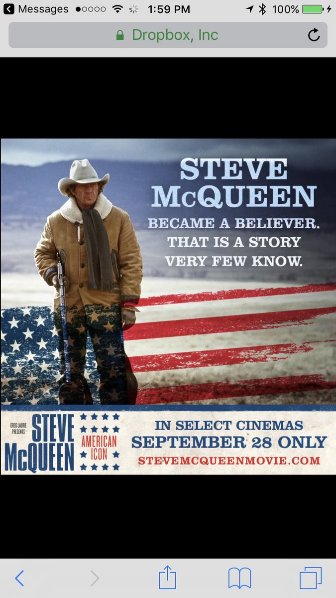 greglaurie's tweet photo. “Steve McQueen: American Icon” opens nationwide tonight! Have you bought your tickets yet?
https://t.co/g7SdZRGfTt https://t.co/AeZdZaFk9q