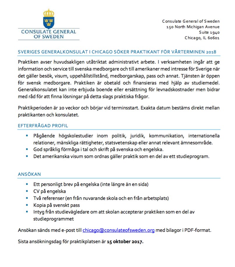 Service Management On Twitter Sveriges Generalkonsulat I Chicago