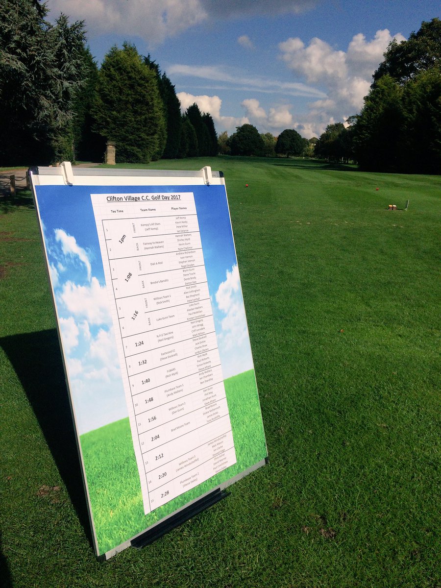 Tee times are all sorted for our golf day tomorrow! 
Busy inspecting the facilities <a href="/Ruddgrange/">Ruddington Grange</a> and praying for some nice weather tomorrow!