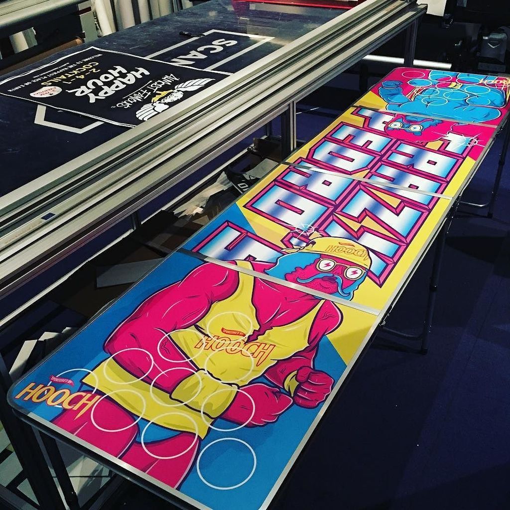 SCANSTICK's tweet photo. @crazypedros take #beerpong seriously check out their fresh new table wrap #scanstuck #scanstick #pizza 🍕 https://t.co/fz4ej15FTq https://t.co/m5LT0vclR8