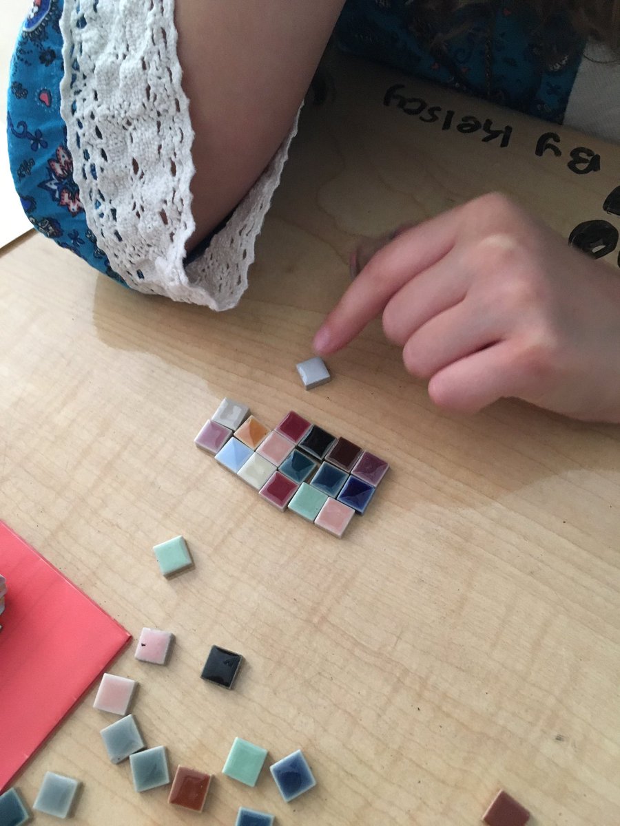 MsJanetSLee's tweet photo. Picasso hook.  Area and perimeter art. #mes_wildcats #bathschoolsrock https://t.co/RiPRMGSdF9