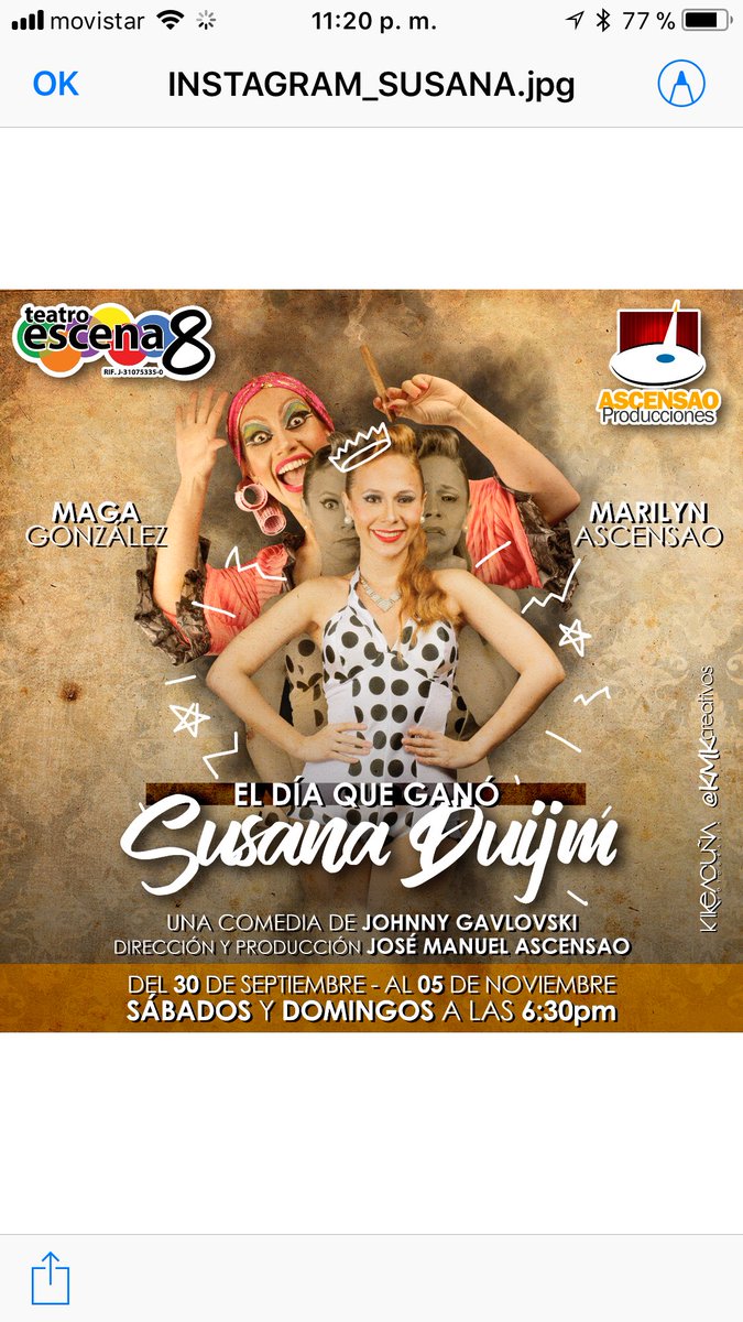 Ascensaopro's tweet photo. A SOLO 2 DÍAS DEL ESTRENO... .
@ascensaoproducciones 
"EL DÍA QUE GANÓ SUSANA DUIJM"
#teatro @escena8
DESDE 30 SEP
Sábados y domingos 6:30pm https://t.co/QSZk49tBWC
