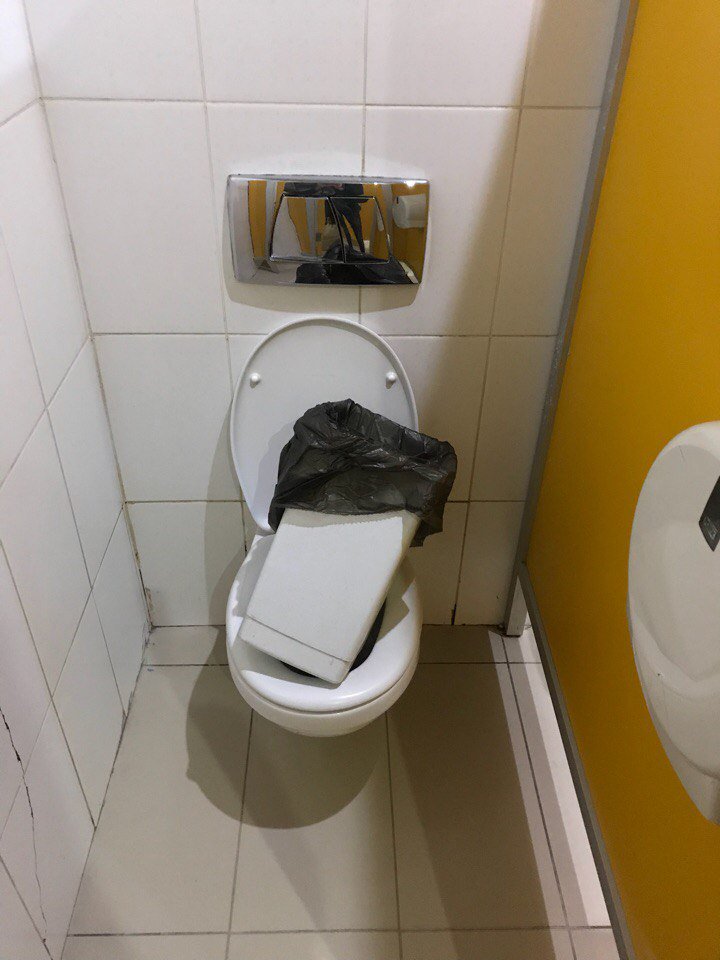 Закрылись в туалете подальше от любопытных глаз Закрылись в туалете подальше от любопытных глаз