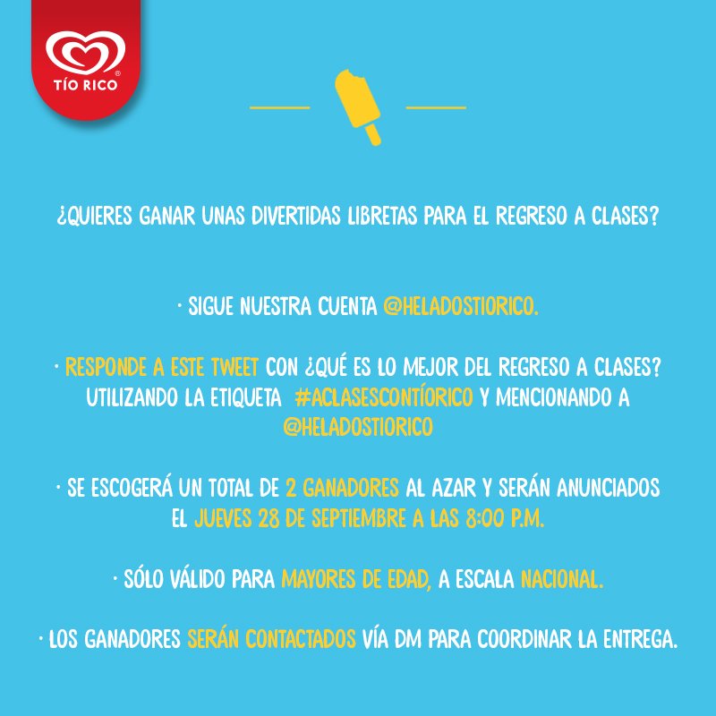 HeladosTioRico's tweet photo. Recuerda que hasta hoy tienes oportunidad de ganarte unas divertidas libretas para decir #ChaoSeriedad 📒🤣 ¿sabes cómo participar? https://t.co/EUSZTjIHeM